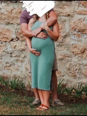 Ribbed Midi Tank Dress in Sage Green